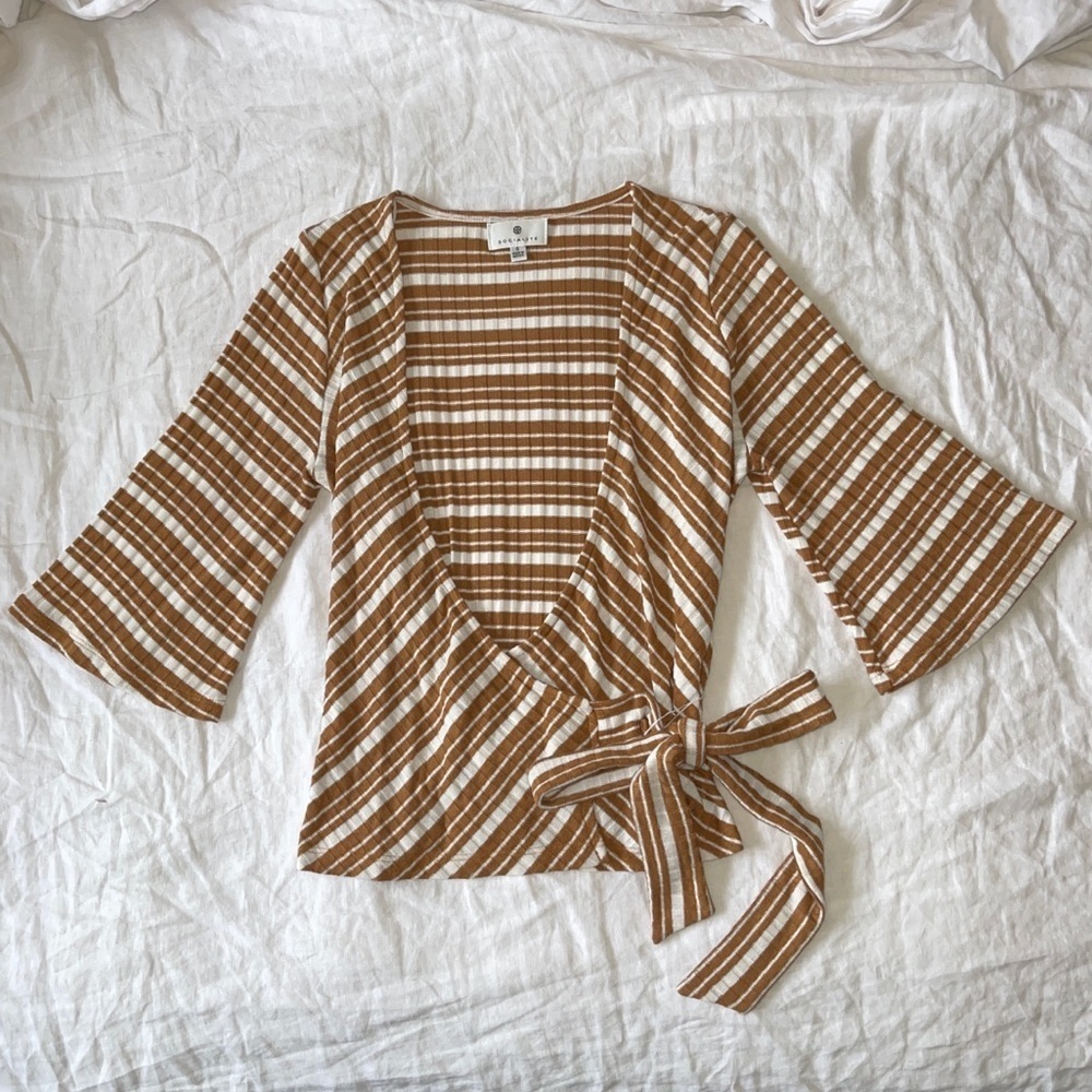 Socialite Ribbed Wrap Top - Picture 9 of 11